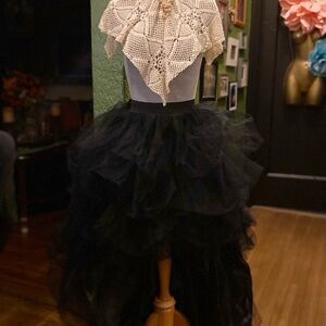 Chic Black High-Low Tulle Skirt